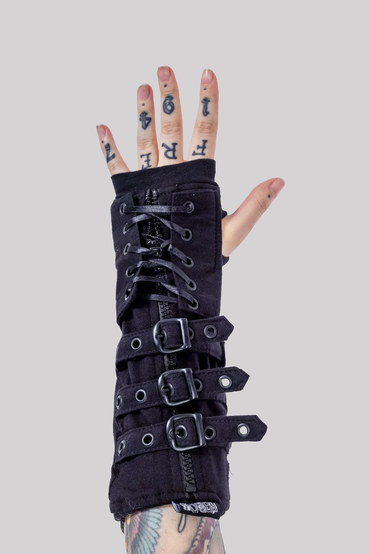Poizen Industries Astorath Gothic Buckle Lace-up Arm Warmers | Ro Rox